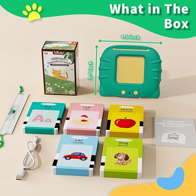 Toddler Toys Bilingual English and Spanish Talking Flash Cards for 1 2 3 4 5 6 Year Old Boys and Girls, Autism Sensory Toys for Autistic Children, Learning Educational Speech 250 Sight Words