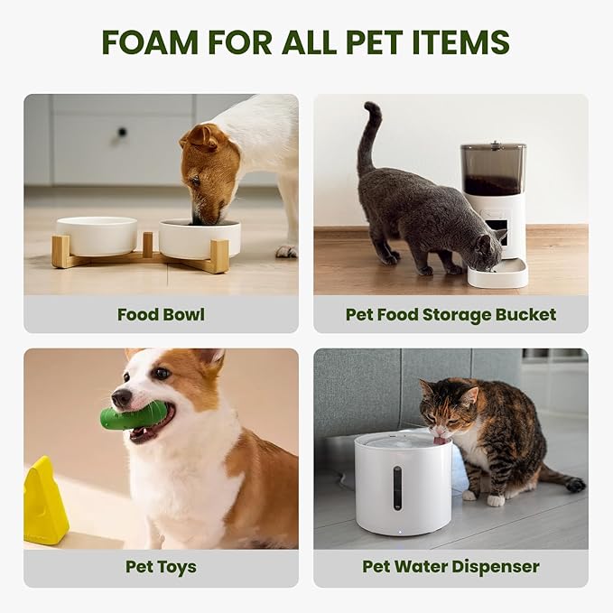 Pet Bowl Cleaner Mousse - Vet Enzyme Formula for Bird Baths & Feeders | Lick-Safe, No Residue | Works on Cat Dishes, Fountains, Toys & Birdhouses (350ml/12oz)