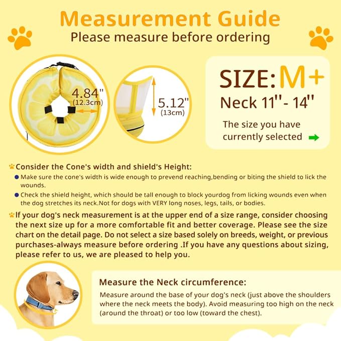 Soft Dog Cone Collar, Inflatable Donut Cones Alternative After Surgery with Anti-Lick Shield, for Large/Medium/Small Dogs to Stop Licking, Elizabethan Neck Ecollars of Shame, Comfy Pillow E Recovery