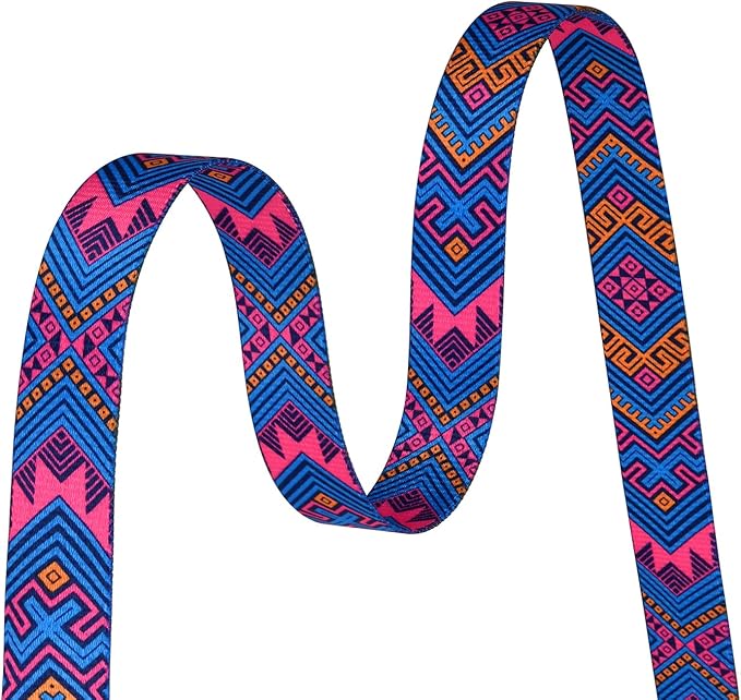 Dog Collar with Bohemia Floral Tribal Geometric Patterns - Soft Ethnic Style Collar Adjustable for Small Medium Large Dogs(Orange Ethnic Style,L)