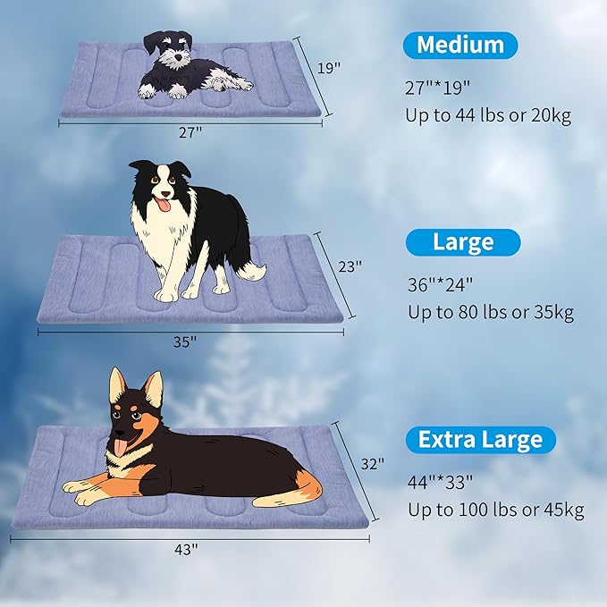Cooling Mat for Large Dogs - Double-Sided Waterproof & Cool, Q-MAX>0.47, Portable Dog Cooling Mat for Summer. (L (36''x23''))
