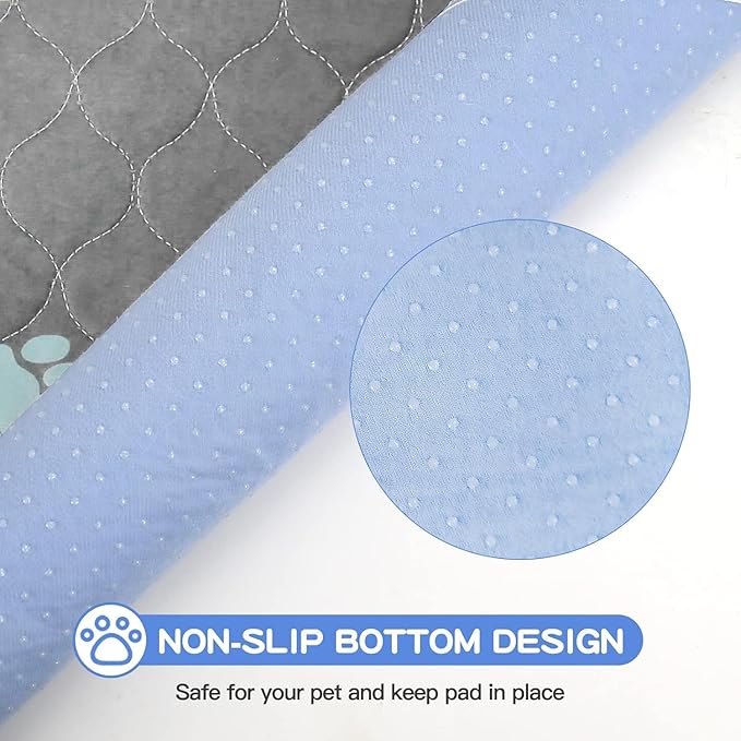 Aitmexcn Washable Puppy Dog Pee Pad, 2PCS 100% Waterproof Whelping Training Mat for Puppy/Senior Dog, Fast Drying Reusable Puppy Pads for Indoor, Outdoor and Car Travel- 36 x 48'' Llight Gray