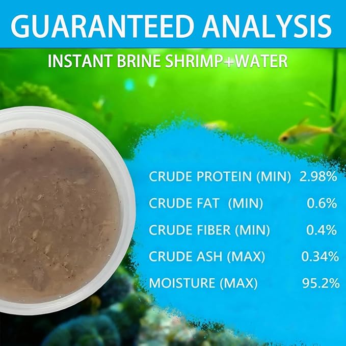 Brine Shrimp Fish Food, Ready to Use Aquarium Fish Food, Non-Living Instant Food for Betta Saltwater Marine Freshwater Fish (Adult Brine Shrimp)