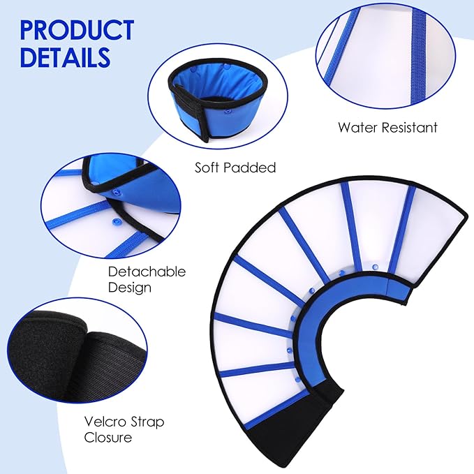 KOESON Dog Cone XL, Soft Cones for Large Dogs, Lightwieght and Clear Dog Collars & Cones to Stop Licking After Surgery, Breathable Pet Recovery Cones E-Collar for Extra Large Dogs, Blue XL