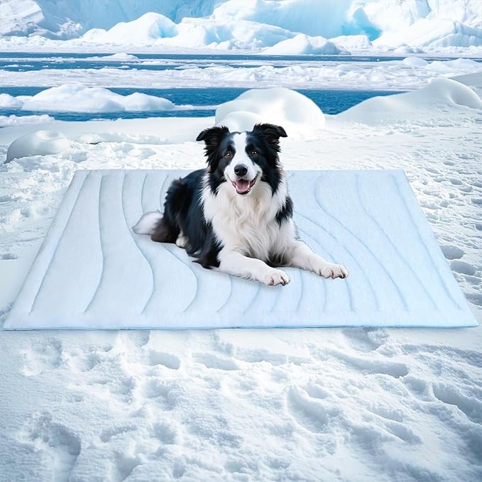BECEMURU Dog Cooling Mat - 48" x 28" Thickening Cooling Pad Blanket for Crate, Kennel, Bed, Sofa - Machine Washable, Durable, Non-Gel - Keep Your Pet Cool and Comfortable