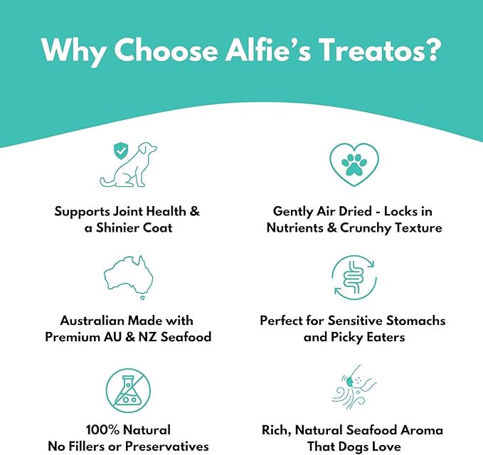 ALFIE'S TREATOS Salmon Skin Treats for Dogs & Cats (2.65 oz), Air-Dried Fish Skin Dog Treats, Omega-3 Food Topper & Training, Single Ingredient, Freeze-Dried Alternative