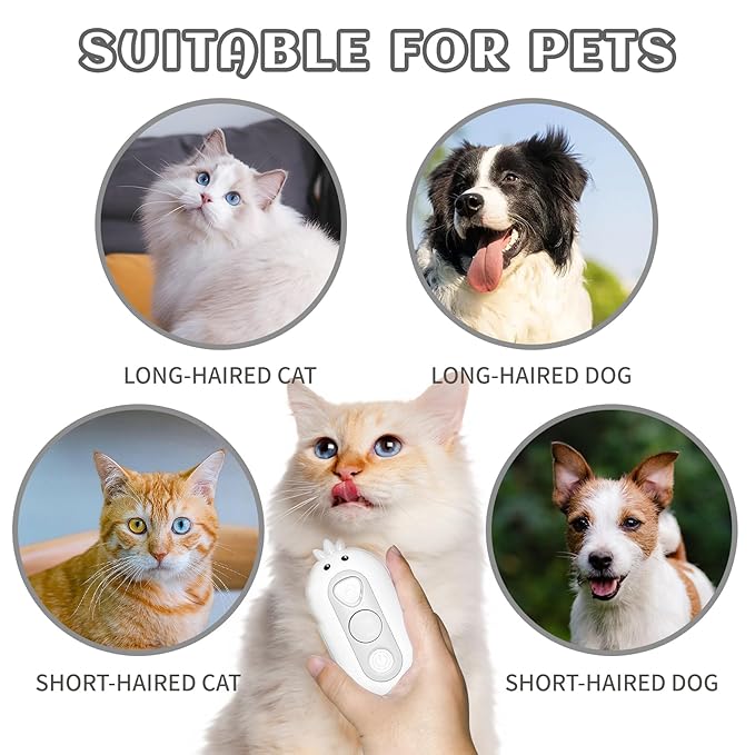 3-in-1 Rechargeable Steam Brush for Cats & Dogs - Anti-Static Spray Pet Grooming Brush with Warm Mist Massage, Hair Shedding Control, Detangling Comb & Cleaning Tool for Effective Deshedding