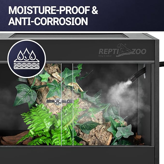 REPTI ZOO 68 Gallon PVC Reptile Terrariums, 48x18x18 Reptile Tanks Enclosure for Bearded Dragon Ball Python Snake Gecko, PVC Reptile Lounge Habitat with Glass Sliding Door & Top Screen Ventilation