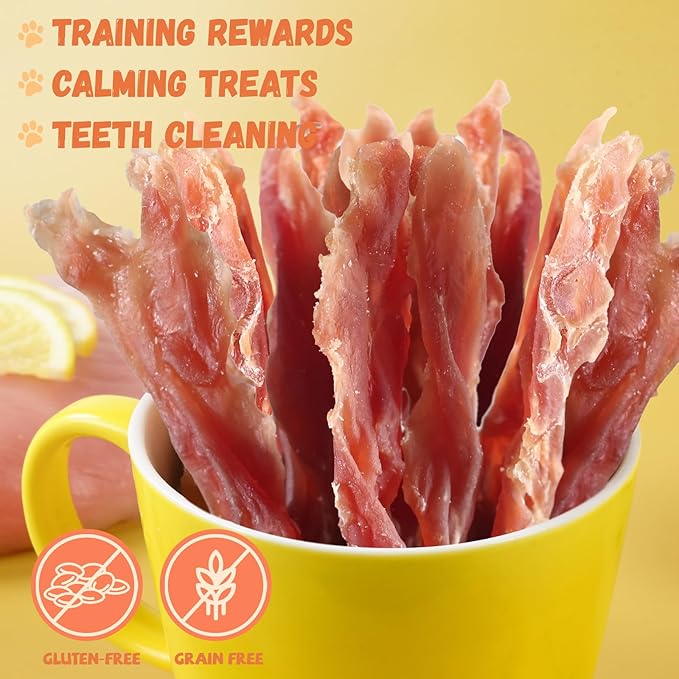 Duck Jerky Dog Treats, Natural Healthy Duck Twisted Strips with 1% Taurine, High Protain Low Fat Dog Training Rewards Treats for Small Medium Large Breeds, 10.6 oz