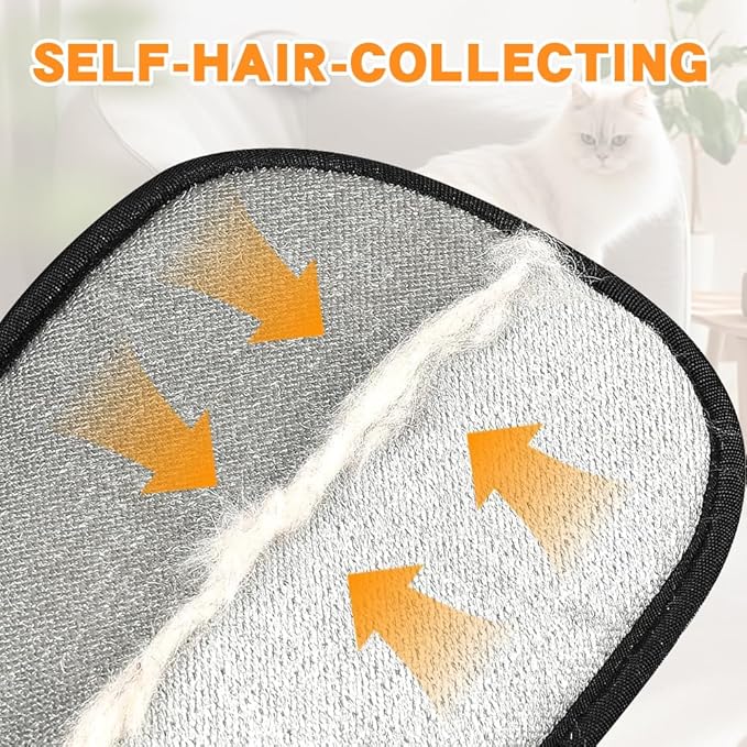 2 Pcs Electrostatic Gloves Pet Hair Removal,Reusable Pet Cat Dog Hair Removal Grooming Gloves Brush Tool