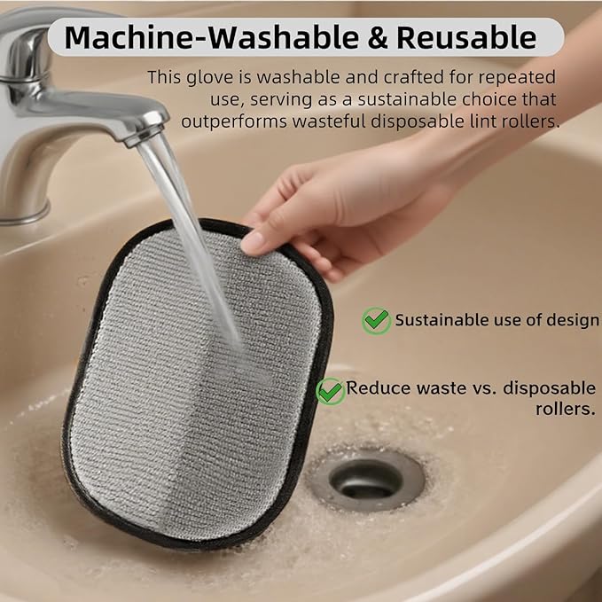 Electrostatic Pet Hair Removal Gloves for Cats&Dogs,2025 New Upgraded Reusable Quick De-Shedding Grooming Gloves,Animal Fur Remover Tool for Couch,Carpet,Furniture,Car Seat,Clothing,Curtain 1PcsYellow