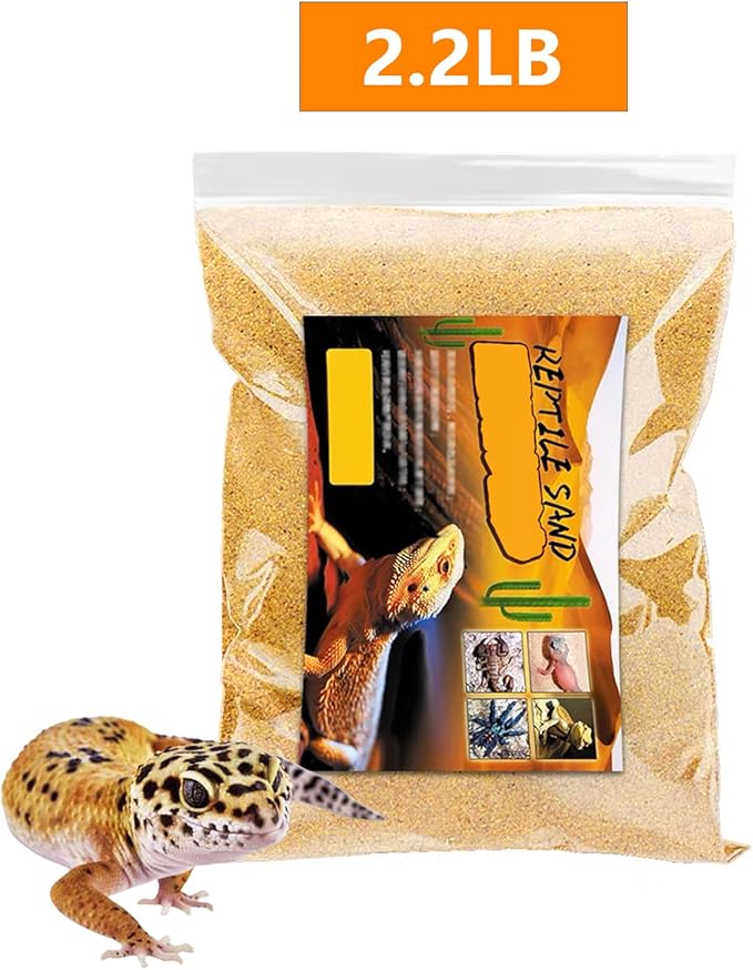 BNOSDM Reptile Sand Bearded Dragons Substrate Sands Lizard Terrarium Bedding Desert Blend for Snakes Geckos Chameleon Tortoise Frogs Scorpion Invertebrates Amphibian 2.2lb (Yellow)
