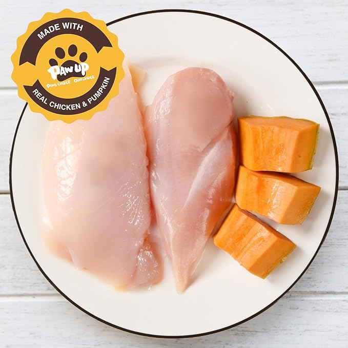 PAWUP Dog Treats Chicken Wrapped Pumpkin Biscuits, Rawhide and Gluten Free, w/Taurine Low Fat Chewy Training Treats,12.5 oz