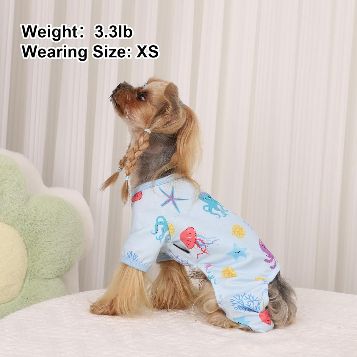 Dog Pajamas Pjs Summer Dog Clothes for Small Dogs Girl - Boy - Small Size Dogs, Soft Stretchy Puppy Clothes Doggie Onesies Cat Cute Clothing Pet Jammies Outfit Appeal, Blue