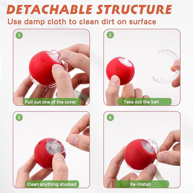 Speed 2.0 Tail Interactive Cat Toys for Indoor Cats, Chirping & Motion Activate Cat Toy, Smart Kitten Rolling Ball Moving Ball Toys, Rechargeable Dog Cat Bal l for Enrichment Exercise (New Yellow)