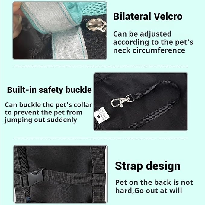 Portable Pet Carrier Backpack, Adjustable Pet Front Cat Dog Carrier Backpack Travel Bag for Small Medium Dogs Cats Puppies, Cat Backpack Carrier for Hiking Cycling (D, M)