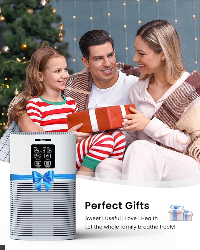 VEWIOR Air Purifiers for Home, Air Purifiers for Large Room up to 1200 Sq.ft, H13 True Air Filter with Fragrance Sponge 6 Timers Quiet Air Cleaner for Pet Dander Wildfire