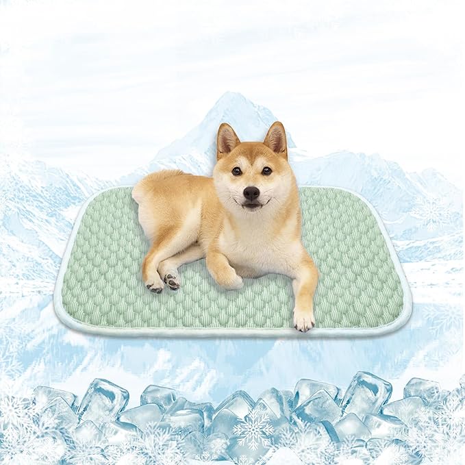 MICROCOSMOS Pet Cooling Mat & Sleeping Pad- Breathable Bubble Surface, EZ Clean. Keep Cooling for Pets, Kids and Adults in Summer.(Green, 28" x 22")