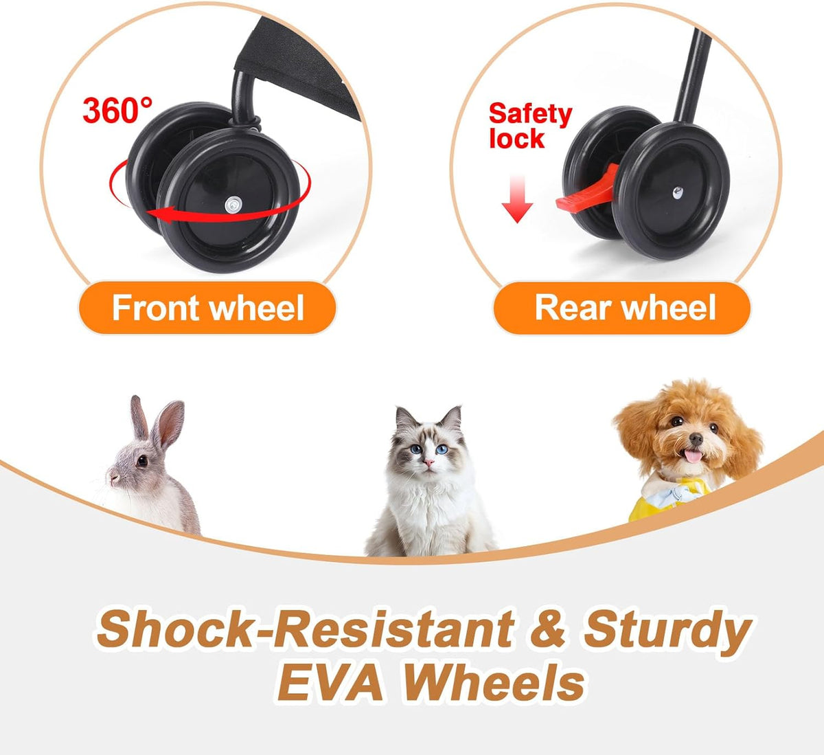 Wedyvko Travel Portable Dog Stroller, Pet Stroller for Small Puppy Dogs & Cats, Up to 33 lbs, Dark Grey