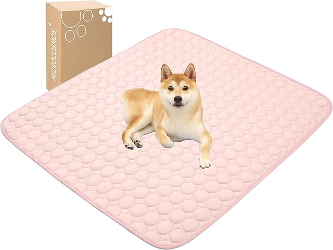 MICROCOSMOS Summer Cooling Mat & Sleeping Pad- Water Absorption Top, Materials Safe, Easy Carry, EZ Clean. Keep Cooling for Pets, Kids and Adults.(Pink, 48" x48")
