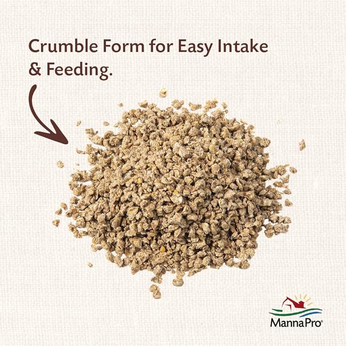 Manna Pro All Flock Crumbles, Crafted with Probiotics for Gut Health & Digestion, 16% Protein for Mixed Flocks with No Artificial Colors or Flavors, Crumbled for Easy Feeding, 8 lbs