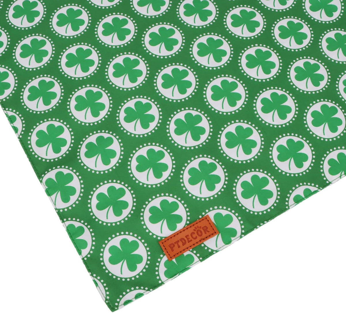 PTDECOR St.Patrick's Day Dog Bandana,Green Shamrock Reversible Holiday Dog Scarf, Multi Size, Triangle Irish Bandanas for Large and Extra Large Pets (X-Large)