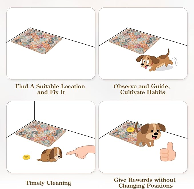 HAOCOO Washable and Reusable Pee Pads for Dogs,(1 Pack) 6Ft x 6Ft Super Absorbent Puppy Training Pads, Orange Waterproof Leak-Proof Whelping Pads Non-Slip Potty Pads for Pet Housebreaking