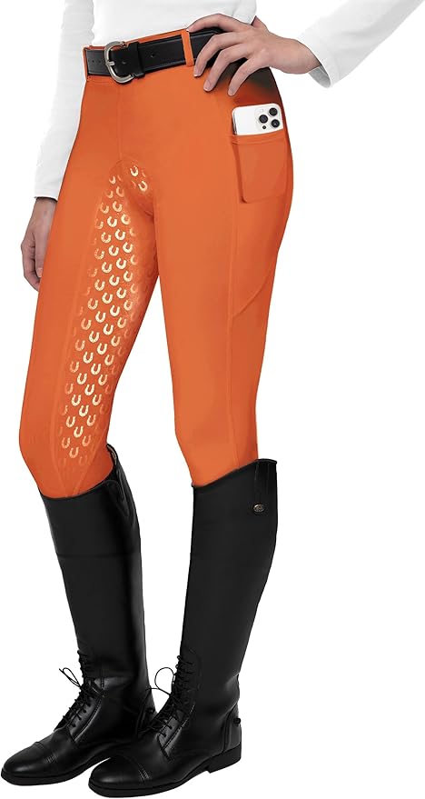 FitsT4 Sports Women's Full Seat Riding Tights Active Silicon Grip Horse Riding Tights Equestrian Breeches