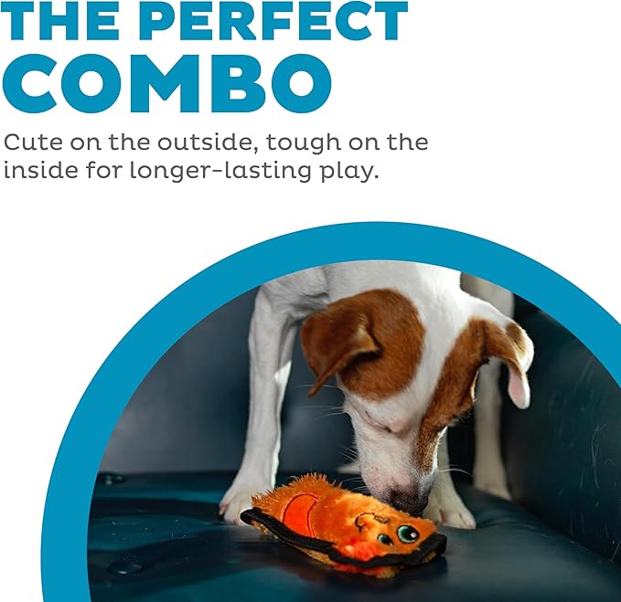 Outward Hound Durablez Minis Stuffing-Free Squeaky Plush Dog Toy for Puppies & Small Dogs - Interactive, Soft Yet Tough, No Mess, Jumbo Squeaker, Long-Lasting Play, Dog