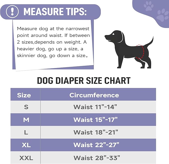 Male Dog Diapers, High Absorbing Dog Belly Bands for Male Dogs, Washable Reusable Dog Male Wraps(5 Pack)