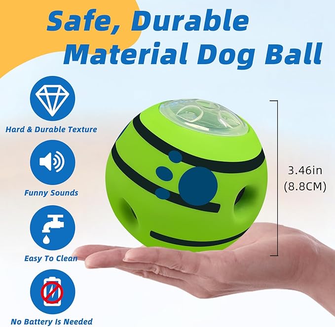 Interactive Puzzle Dog Treat Ball, Treat Dispensing Enrichment Dog Toys Ball, M, 3.46 in (8.8 cm)