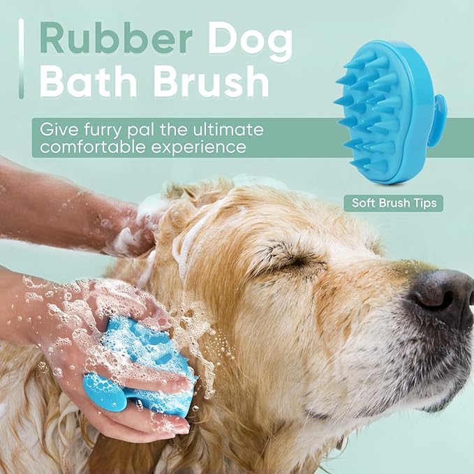 Petbobi Dog Bathing Tether with Heavy Suction Cup, Pet Grooming Tub Restraint Leash with Dog Scrubber for Bath, Adjustable Cat Fixed Safety Rope for Shower, Blowing, Trimming, Brushing Pet