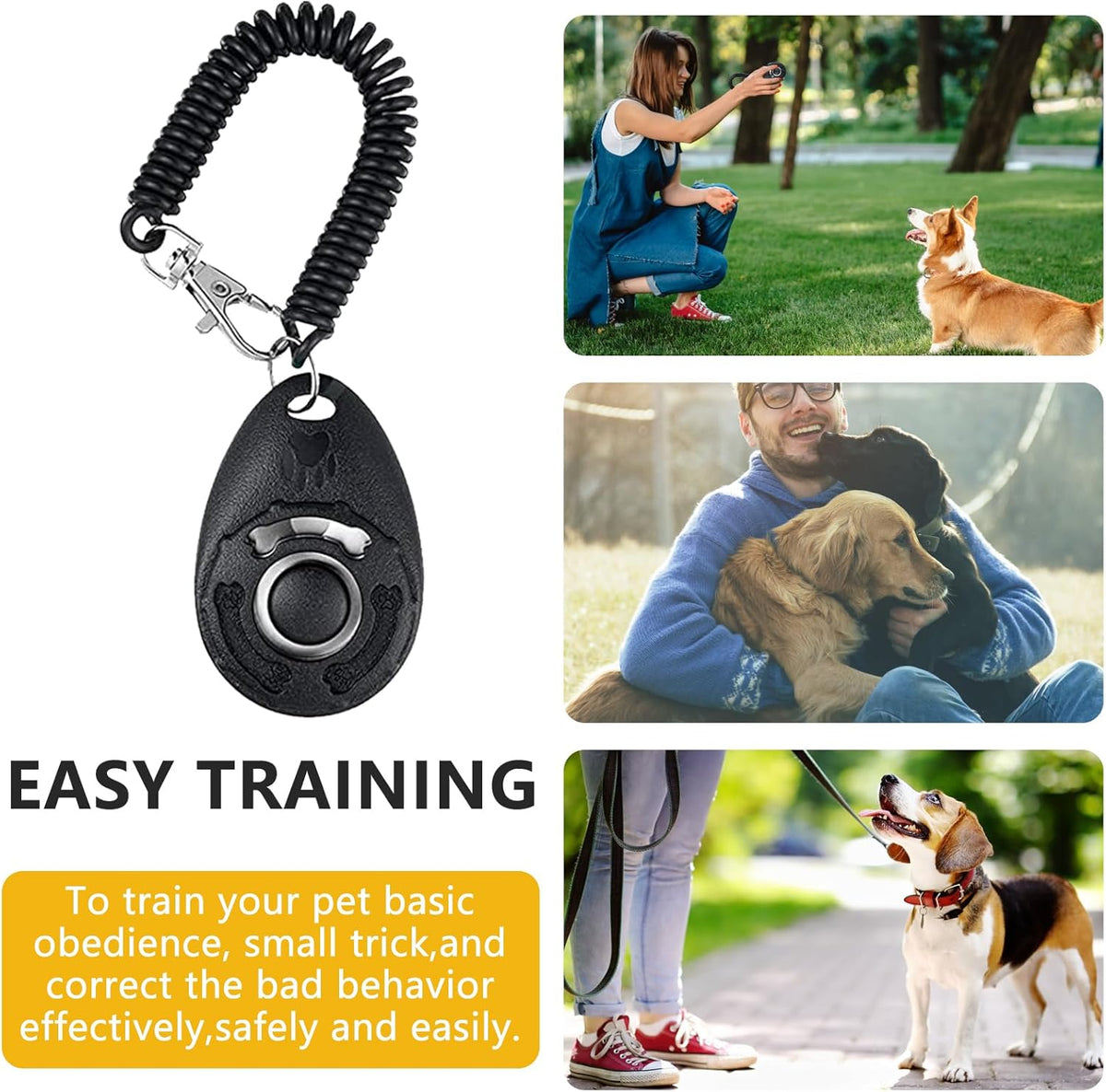 SZO Dog Treat Pouch with Pet Training Clicker, Dog Training Treat Pouch with Waist Belt Clip, Magnetic Closure, Hands-Free Training - Black&Purple
