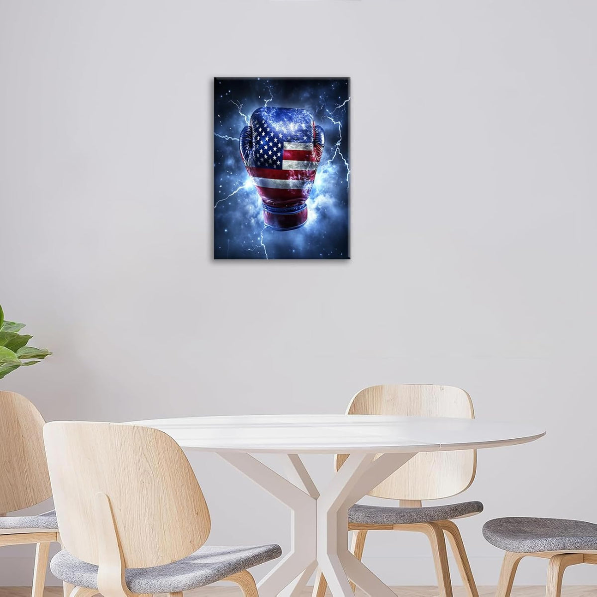 Sports Boxing Wall Art Canvas American Flag Wall Decor Prints Framed Painting Gym Pictures Gifts Artwork for Bathroom Living Dining Room 12"x16"