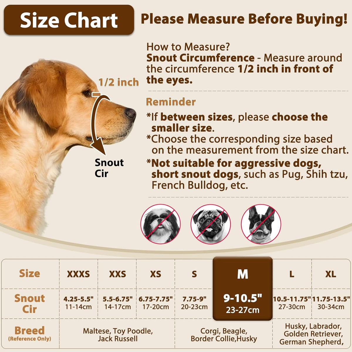 Crazy Felix Nylon Dog Muzzle for Small Medium Large Dogs Dachshund Beagle Poodle Labrador, Air Mesh Breathable and Drinkable Pet Mouth Guard for Anti-Biting Chewing Scavenging(M, Grey)