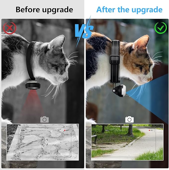 ehomful HD 1080P Cat Camera Collar with Video Record Wireless Mini Sport cam,Small Action Cameras,Body Camera for Pet Supplies/Stuff,Outdoor/Inoor Birthday Gift No WiFi