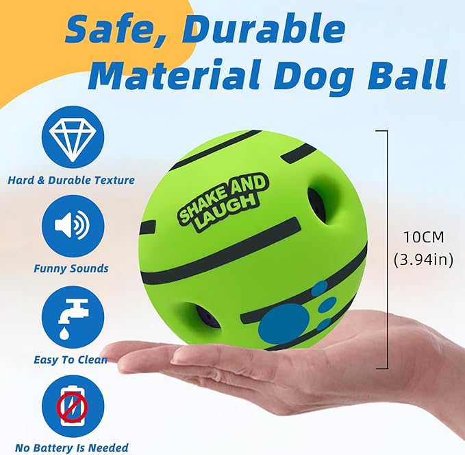 Dog Toys Ball, Interactive Dog Ball, Shaking with Gibbering Sound, for Training & Herding, L, 3.94 in (10 cm)