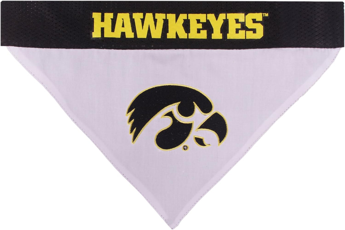 Pets First Collegiate Pet Accessories, Reversible Bandana, Iowa Hawkeyes, Large/X-Large