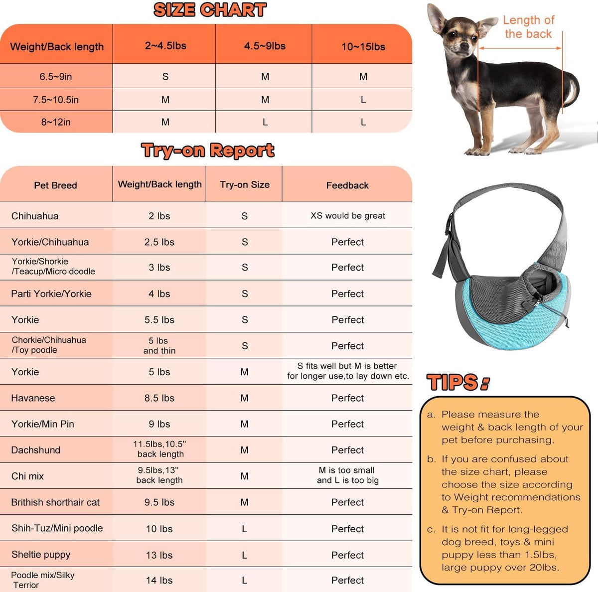 YUDODO Pet Sling Carrier for Small Dogs & Cats – Hands-Free Puppy Carrier with Safety Hook, Large Zipper Pocket, Soft Breathable Mesh, Adjustable Strap & Reflective Strip (Cyan 1.0 S)