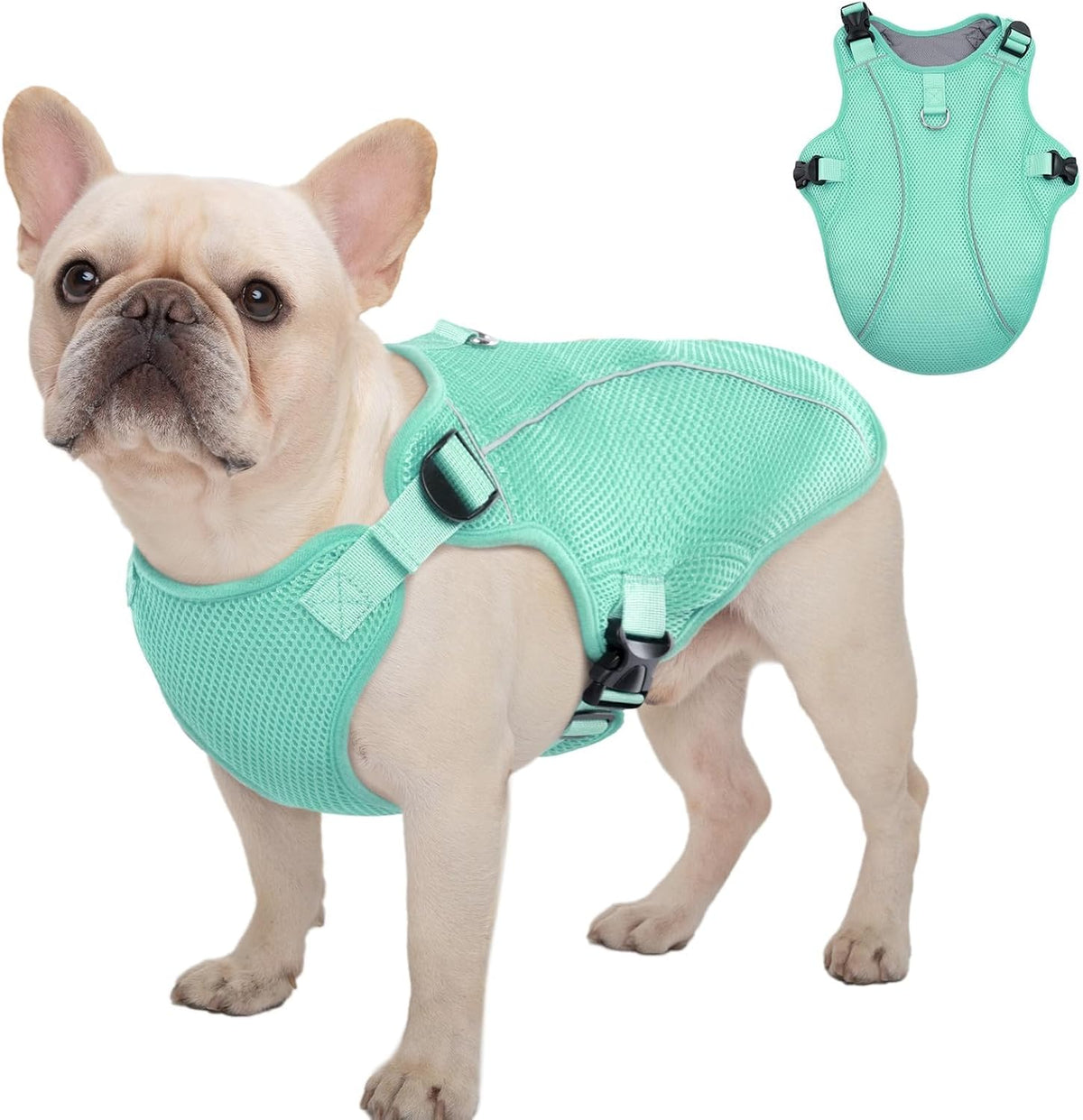 Kuoser Dog Cooling Vest, Puppy Cooling Coat,Breathable Cool Coat for Medium Dogs, Pet Jackets Reflective Summer Essentials Green M