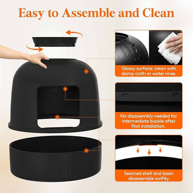 Lifewit 2 Pack Litter Box Cat with Faux Plant & Scoop, Hidden Enclosure Litter Tray with Odor Control & Carbon Filter in Living Room, Bedroom, Corner, Black