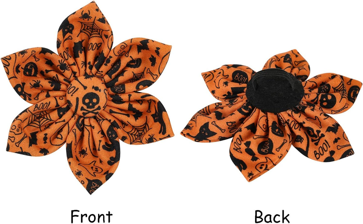 Lionet Paws Dog Collar with Flower - Cute Cotton Adjustable Flower Dog Cat Collar with Metal Buckle for Puppy Girl Gift, XS, Neck 8-12in