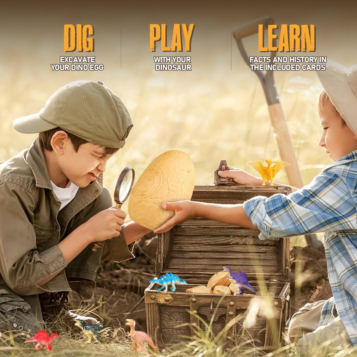 Jumbo Dino Egg Dig Kit - 12 Dinosaurs Excavation Kit, Dinosaur Toys for Kids 5-7, Fossil Dino Dig for Dinosaur Collection, Toys Gifts for Boys Girls 6 and up Year Old Birthday Gift