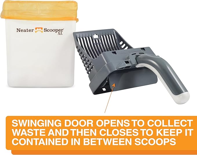 Neater Pet Brands Neater Scooper XL Cat Litter Scoop, 15 Refill Bags – Extra-Large Capacity Mess-Free Cat Litter Scooper with Bag for Large & Multiple Cats, Spill-Proof Litter Box Scooper with Holder