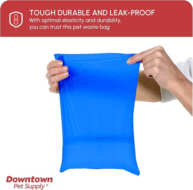 Downtown Pet Supply Dog Waste Bags (1000 CT - Rainbow Bags & 2 Dispensers) Clips to Dog Leashes & Harnesses - Poop Scoop Bags are Leak-Proof & Unscented
