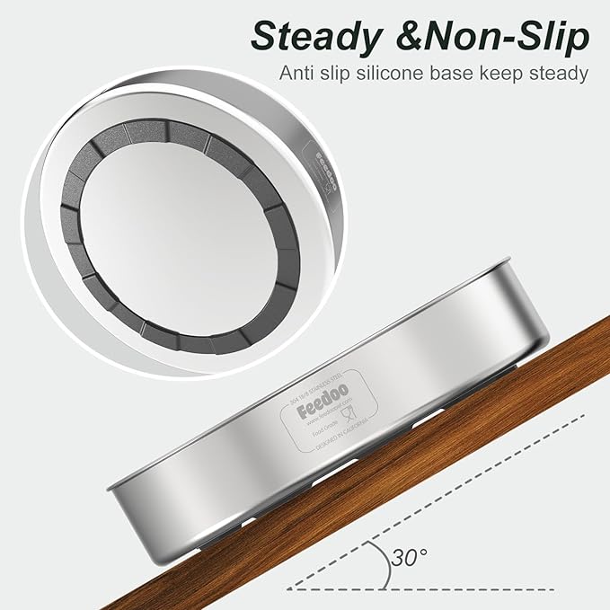 Slow Feeder Dog Bowl, Double Wall Food Grade Stainless Steel, Heavy Duty with Non-Slip Rubber Base, 2Cups Capacity for Medium Dogs to Slow Down Eating