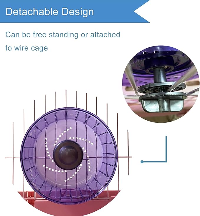 Petest Hamster Exercise Wheel, Silent Spinner Hamster Running Wheels, Diameter 6.7 inch, Purple