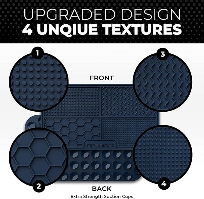 Pup Culture Dog Lick Mat for Dogs (2 Pack), Feeding Pad for Anxious Pets Plus 4 Different Puzzles for Mental Stimulation for Dogs - Supports Mental, Dental, and Digestive Health - Heavy Duty