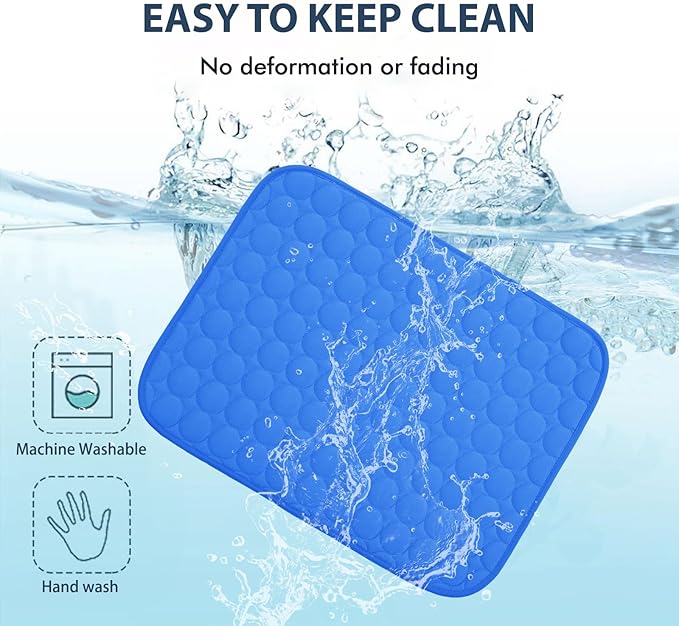 MICROCOSMOS Summer Cooling Mat & Sleeping Pad- Water Absorption Top, Materials Safe, Easy Carry, EZ Clean. Keep Cooling for Pets, Kids and Adults.(Navy Blue, 59" x 40")