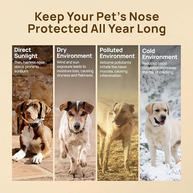 HICC PET Nose Balm for Dogs and Cats, Vet-Recommended Moisturizes, Soothes, Repairs Dry & Cracked Skin, Dog Wrinkle Butter Cream for Frenchies with Fermented Coconut Oil, Horse Hoof, Joint Care